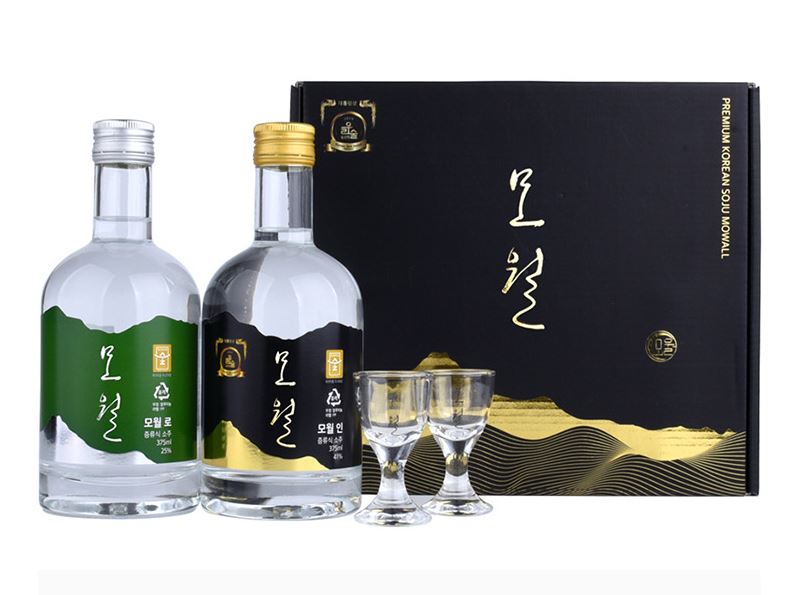 모월소주 선물세트(375ml*2병, 모월 인 41%, 모월 로 25%)